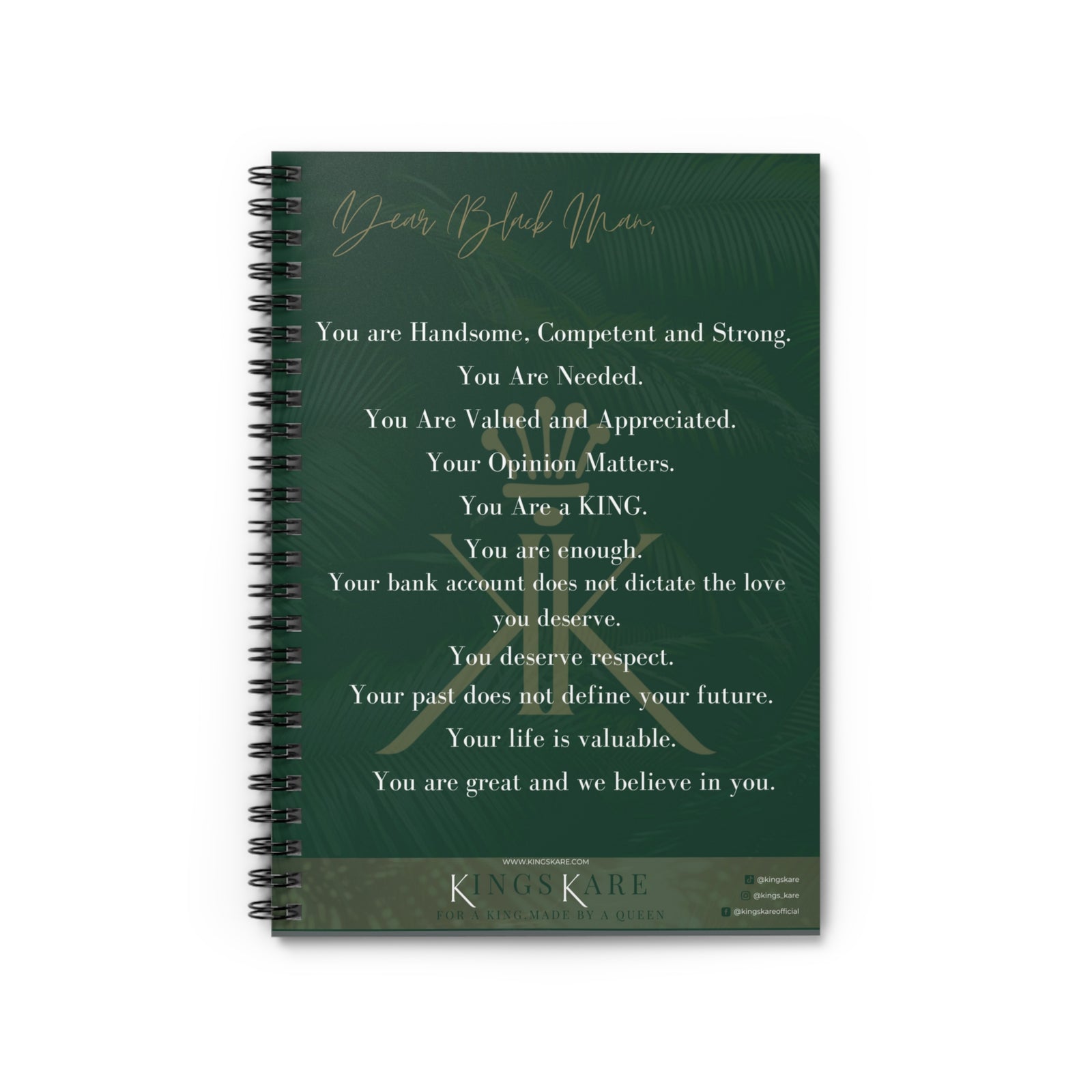 Dear Black Men Affirmation Journal